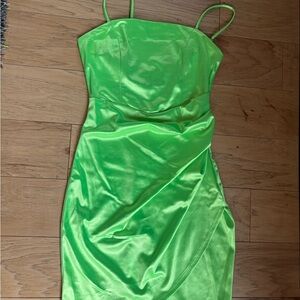 Honey and Rosie Green Spaghetti Strap Sheath Dress